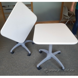 White Steelcase Au Lait Rolling Folding Nesting Table